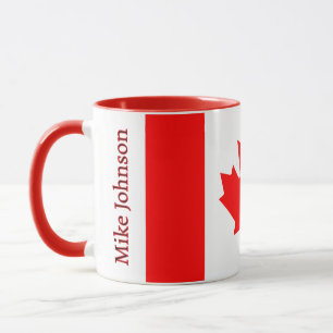 Caneca Bandeira do Canadá Folha de Bordo Personalizada Pa