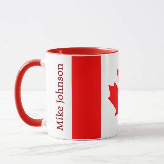 Caneca Bandeira do Canadá Folha de Bordo Personalizada Pa (Esquerda)