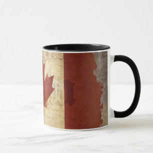 Caneca Bandeira do Canadá / Grunge...