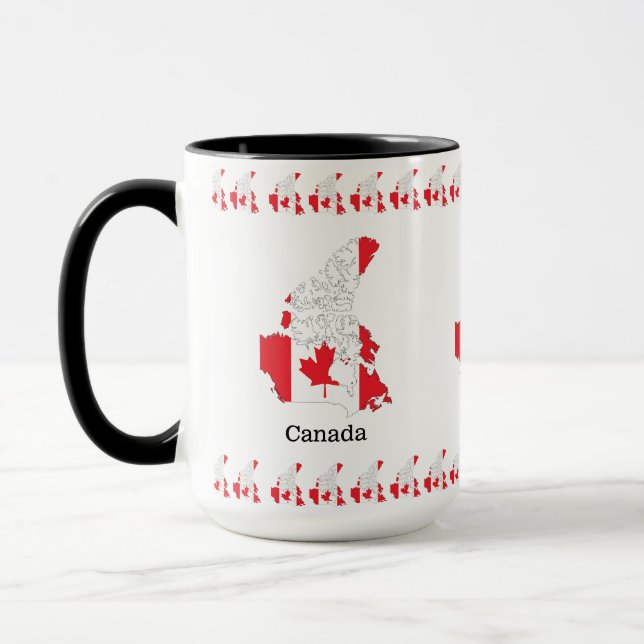 Caneca Bandeira do Orgulho Canadense Dentro do Mapa (Esquerda)