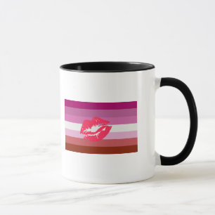 Caneca Bandeira do Orgulho Lésbico de Batom