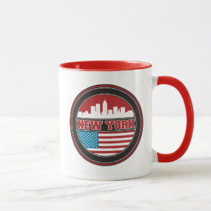 Caneca Bandeira dos Estados Unidos da skyline de New