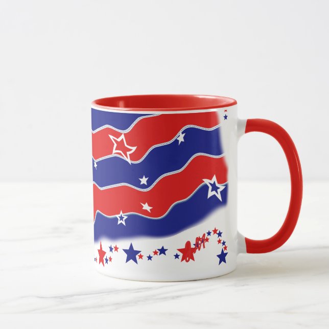 Caneca Bandeira dos Estados Unidos Monogrammed (Direita)