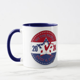Caneca Bandeira dos EUA 2024 Nós Povo Estrela Marca de Ve