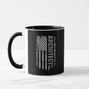 Caneca Bandeira dos EUA Arquiteto design desgastado