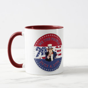Caneca Bandeira dos EUA de 2024 Nós, o Povo Tio Sam