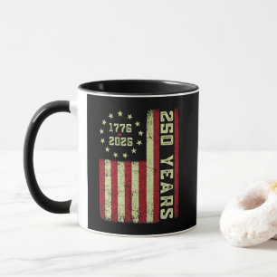 Caneca Bandeira dos EUA de Aniversário de 250 anos