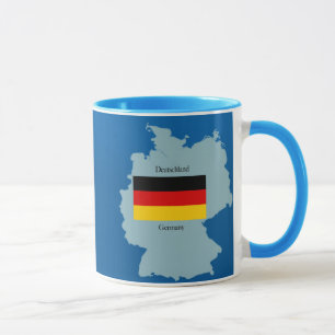 Caneca Bandeira e mapa de Alemanha
