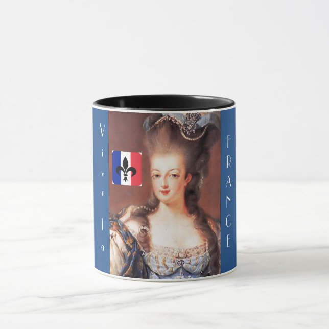Caneca Bandeira francesa Vive La France Marie Antoinette  (Centro)