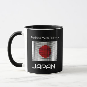 Caneca Bandeira ixelada do Japão
