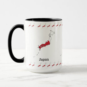 Caneca Bandeira Japonesa no Mapa do Design Souvenir