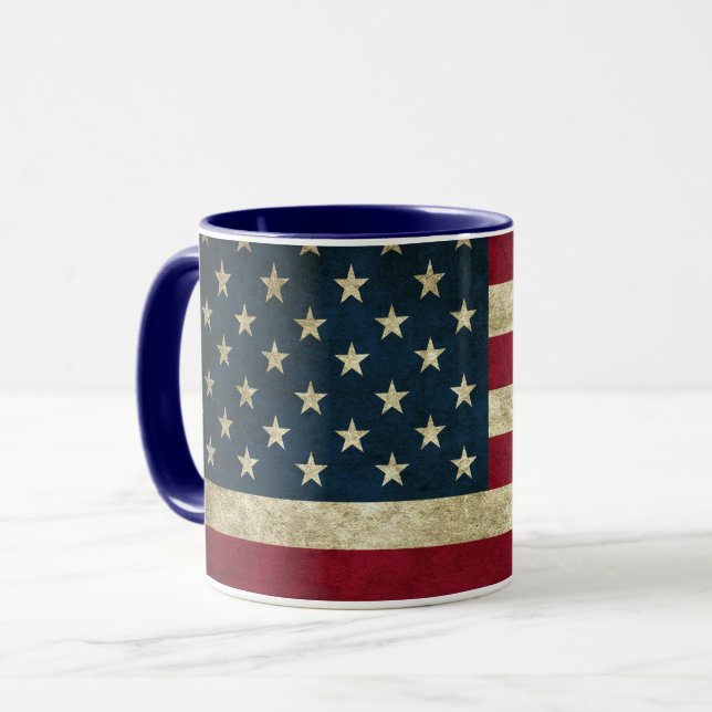 Caneca Bandeira Patriótica Mug de Café (Frente Esquerda)