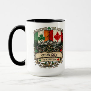 Caneca Bandeira personalizada irlandesa canadense Cidade