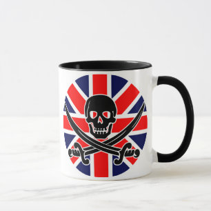 Caneca Bandeira pirata do Reino Unido.