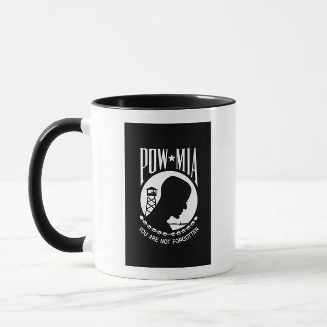 Caneca Bandeira POW MIA: Soldados desaparecidos da Guerra (Esquerda)