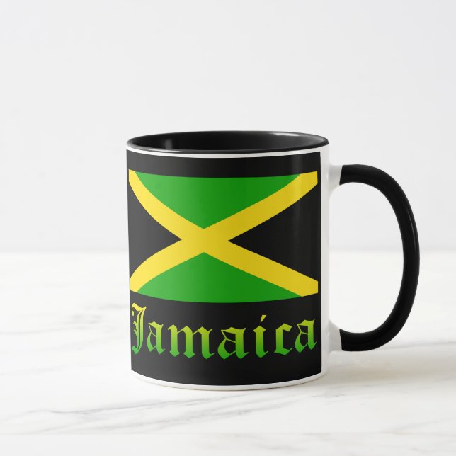 Caneca Bandeira, preto, verde e amarelo de Jamaica (Direita)