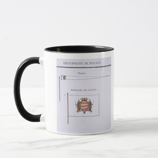 Caneca Bandeiras de Monaco, de um livro francês das (Esquerda)