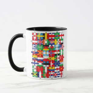 Caneca Bandeiras de países de bandeira internacional mund