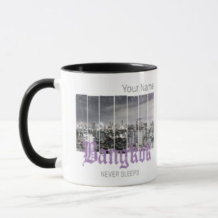 Caneca Bangkok Skyline Vintage BKK Retro Tailândia Design