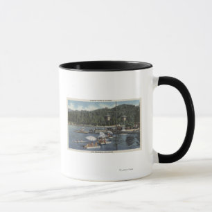Caneca Banhando flutuadores, nadadores na angra