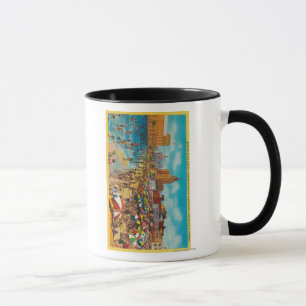 Caneca Banhando-se na lagoa, Long Beach
