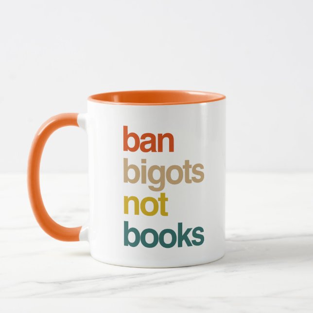 Caneca Banir Bigots Não Livros (Esquerda)