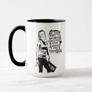 Caneca Banksy Se você quer alcançar a grandeza preto