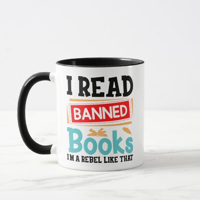 Caneca Banned Books Awareness Literacy Rebel (Esquerda)
