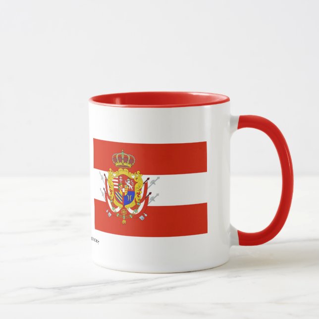 Caneca Banner branco vermelho Grão-Ducado da Toscana (Direita)