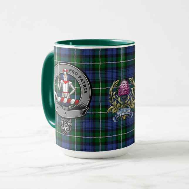 Caneca Bannerman Clan Crachá & Tartan (Frente Esquerda)