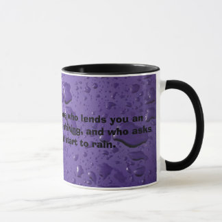Caneca BANQUEIRO - gráfico roxo do pingo de chuva de w da