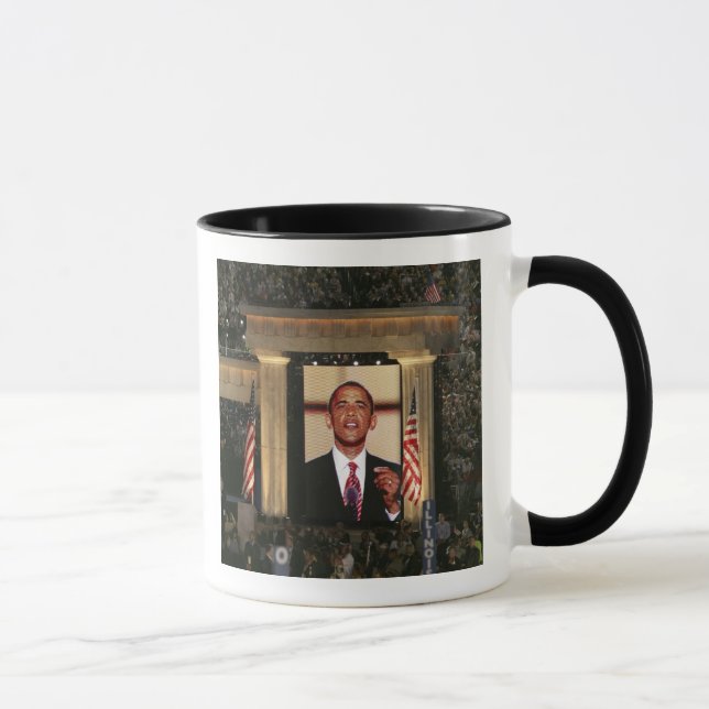 Caneca Barak Obama fala na última noite da (Direita)