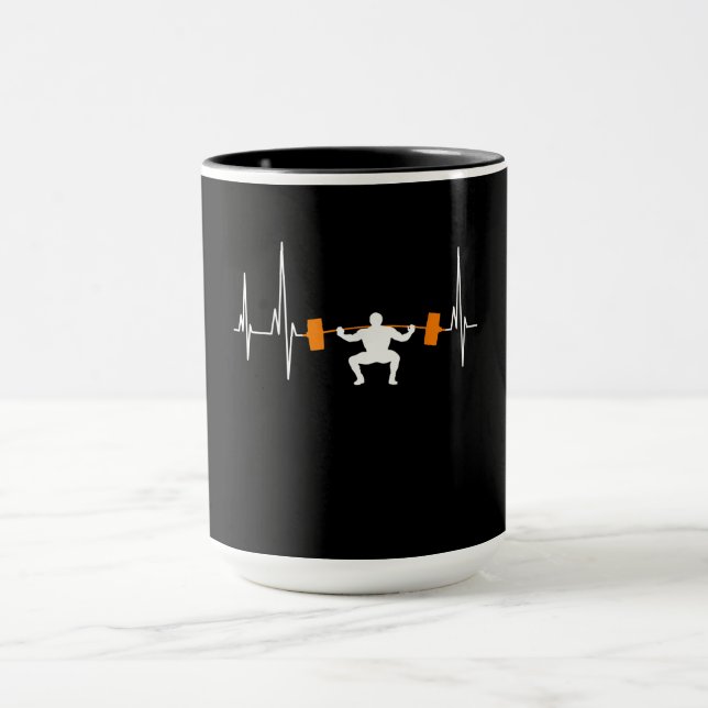 Caneca Barbell Weighthing Heartbeat Bodybuilding (Centro)
