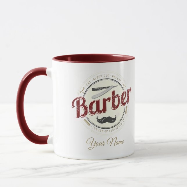 Caneca Barber Hair Hustler Hairdresser Retro Hairstylist (Esquerda)