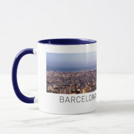 Caneca Barcelona Catalonia Sunset Espanha de linha do hor