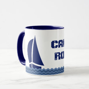 Caneca Barco de navigação com seu texto