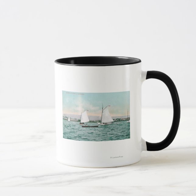 Caneca Barcos à vela ao largo de Alameda BeachAlameda, CA (Direita)