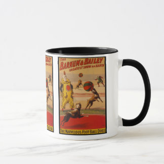 Caneca Barnum & cães do futebol do circo de Bailey
