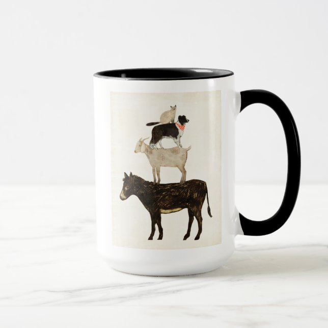 Caneca Barnyard Buds - Donkey, Goat, Dog, Cat (Direita)