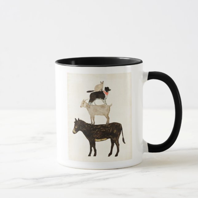 Caneca Barnyard Buds - Donkey, Goat, Dog, Cat (Direita)