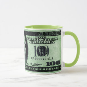 Caneca Barrack Obama 100 Dólares Bill Mug