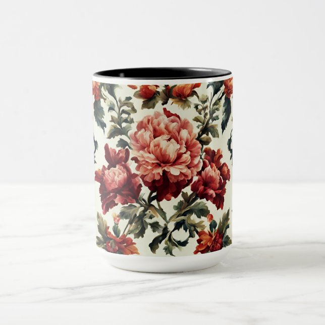 Caneca Barroco italiano. Flores e Folhas Chic (Centro)