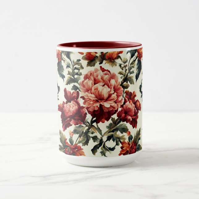 Caneca Barroco italiano. Flores e Folhas Chic (Centro)