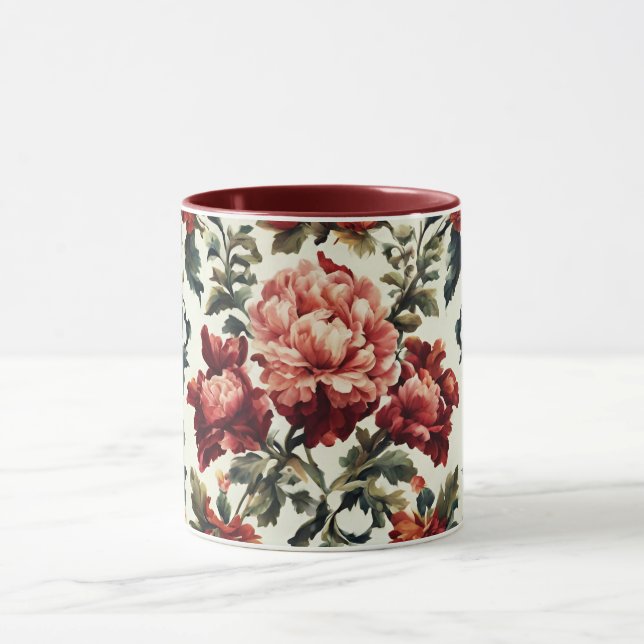 Caneca Barroco italiano. Flores e Folhas Chic (Centro)