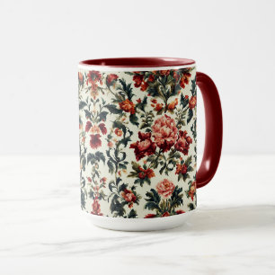 Caneca Barroco italiano. Flores e Folhas Chic