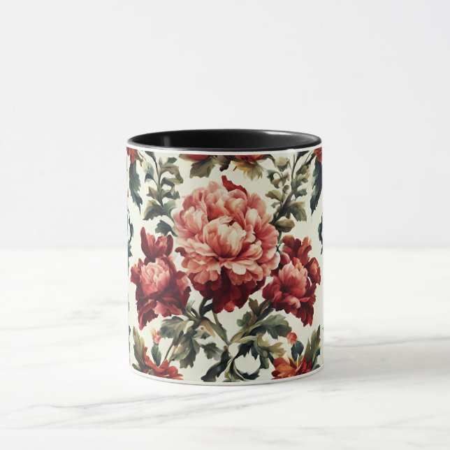 Caneca Barroco italiano. Flores e Folhas Chic (Centro)