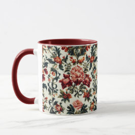 Caneca Barroco Italiano. Flores e Folhas Chiques
