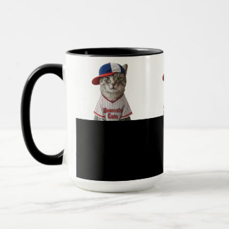 Caneca Baseball Cat, Katze mit Basecap und Baseball Shirt