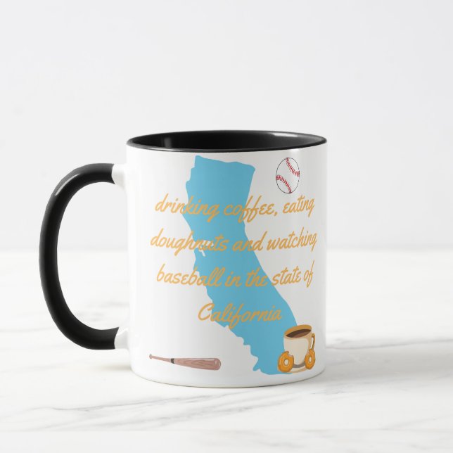 Caneca Basebol, café e donuts na Califórnia  (Esquerda)