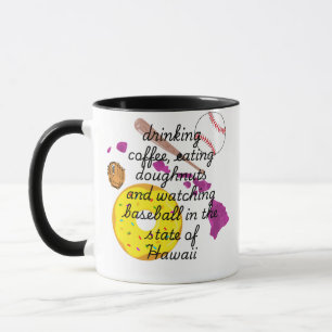 Caneca Basebol, café e donuts no Havaí